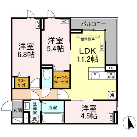 セレスティア下石神井(3LDK/2階)の間取り写真