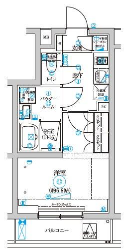 セジョリ中野富士見町(1K/2階)の間取り写真