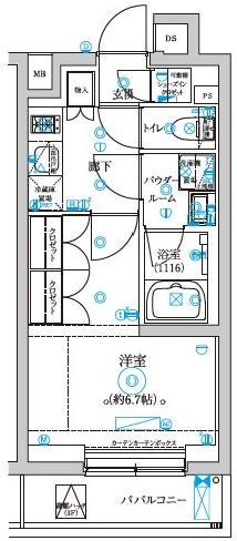 セジョリ中野富士見町(1K/3階)の間取り写真