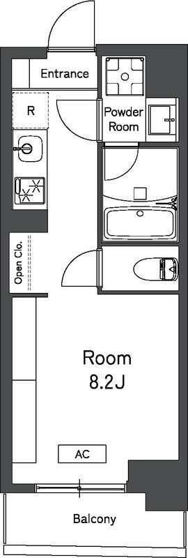 レキシントン・スクエア曙橋(ワンルーム/8階)の間取り写真