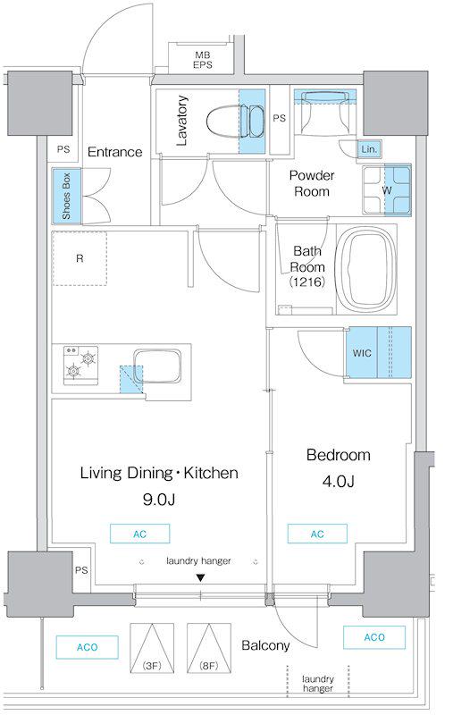プレディアコート板橋(1LDK/3階)の間取り写真