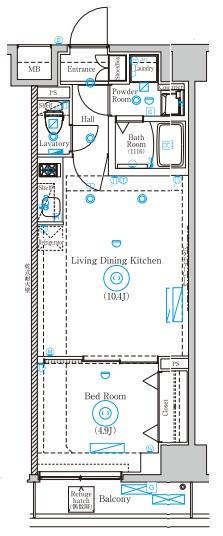 MIND SHIMURASAKAUE(1LDK/6階)の間取り写真