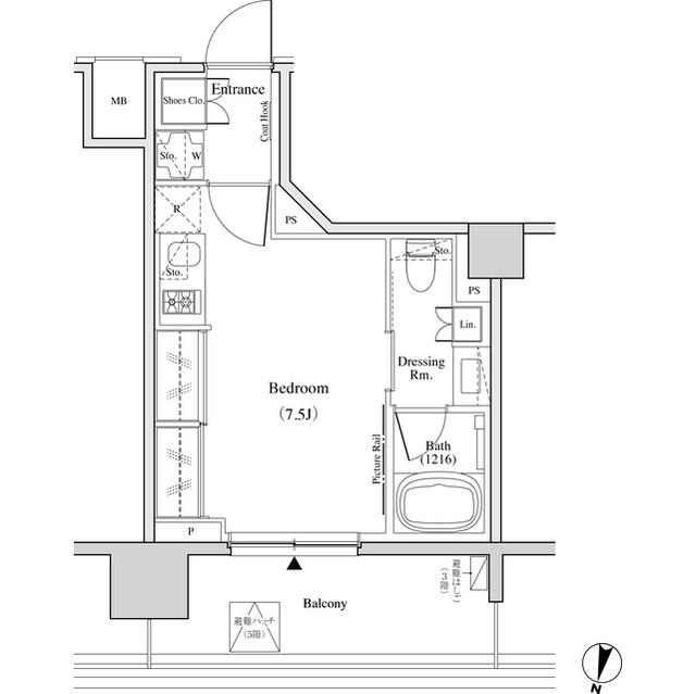 ザ・パークハビオ代々木(ワンルーム/3階)の間取り写真
