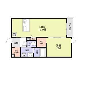 ヒンメルブラウ 野方(1LDK/3階)の間取り写真