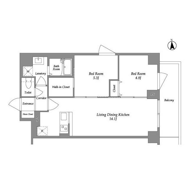 KDXレジデンス上板橋(2LDK/6階)の間取り写真