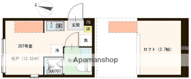 ソラニア上井草(ワンルーム/2階)の間取り写真