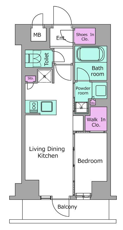 レジディア高田馬場(1LDK/3階)の間取り写真
