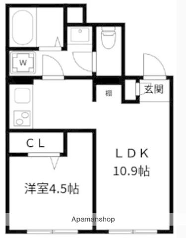 アルティローザ笹塚(1LDK/1階)の間取り写真