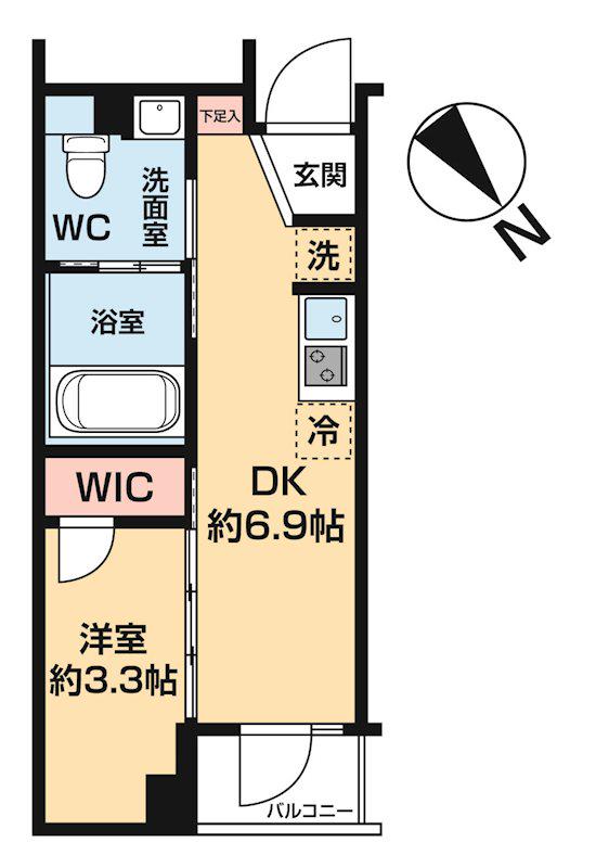 ハーモニーレジデンス中野若宮(1DK/4階)の間取り写真