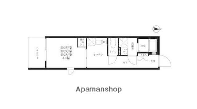 PERCHPLUM(1K/4階)の間取り写真
