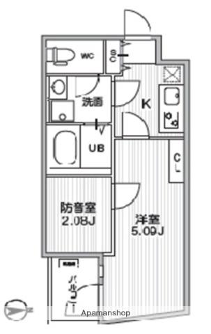 TS CUORE MUSE 落合(1K/3階)の間取り写真