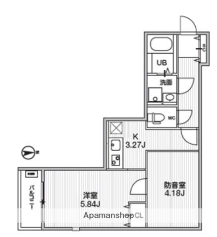TS CUORE MUSE 落合(1K/3階)の間取り写真