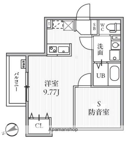 TS CUORE MUSE落合南長崎(ワンルーム/2階)の間取り写真