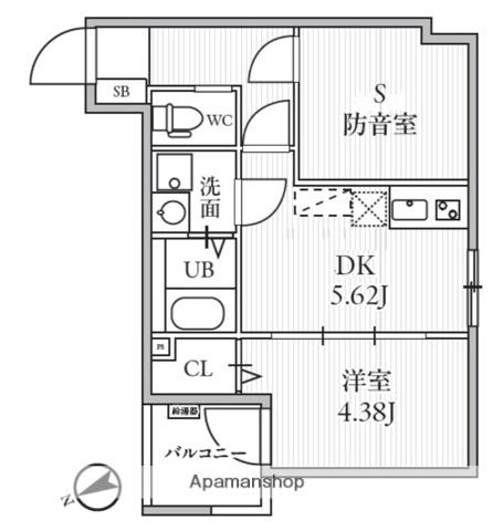 TS CUORE MUSE落合南長崎(ワンルーム/2階)の間取り写真