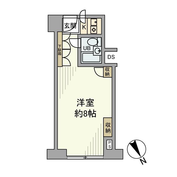 ニューステイトメナー(ワンルーム/8階)の間取り写真