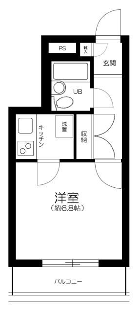 パラシオン椎名町(1K/2階)の間取り写真