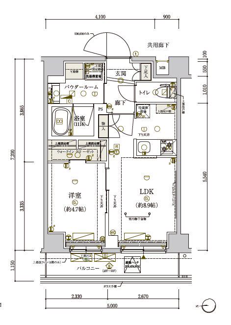 メインステージ東武練馬(1LDK/2階)の間取り写真