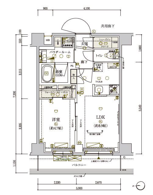 メインステージ東武練馬(1LDK/2階)の間取り写真