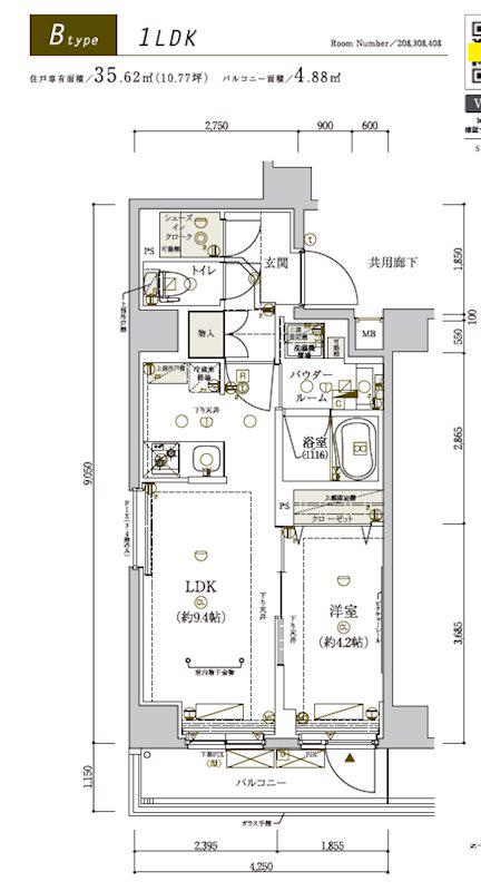 メインステージ東武練馬(1LDK/2階)の間取り写真