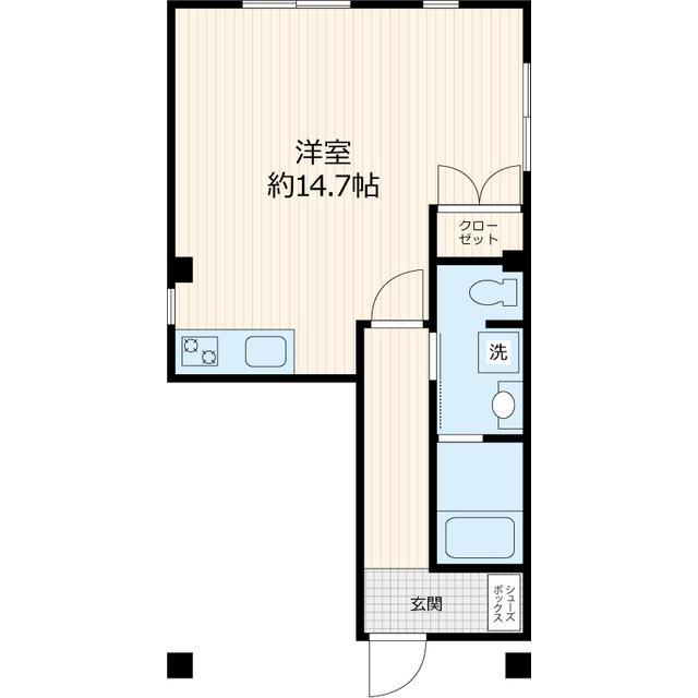 東京都三田線 本蓮沼駅 徒歩7分 3階建 築25年(ワンルーム)の間取り写真