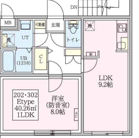 防音マンション スカイラシクラス武蔵関(1LDK/3階)の間取り写真