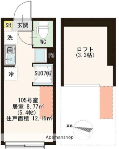 ハーモニーテラス練馬春日町2(ワンルーム/1階)の間取り写真
