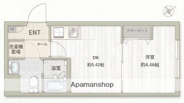 フラシア東武練馬(1DK/1階)の間取り写真