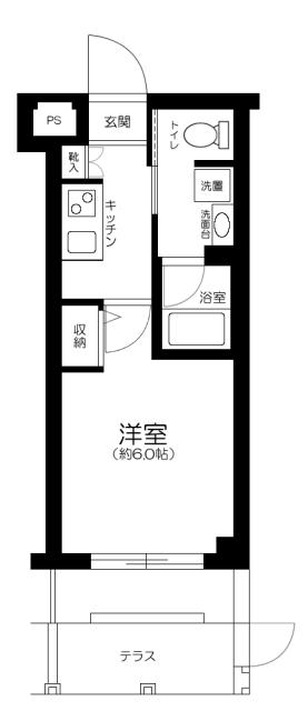 スカイコート渋谷北参道(1K/1階)の間取り写真