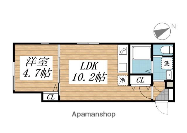 CREAL高田馬場Ⅲ(1LDK/1階)の間取り写真