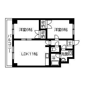 サンプレイス早宮(2LDK/1階)の間取り写真