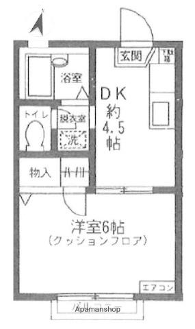 エトワールⅠ(1DK/1階)の間取り写真