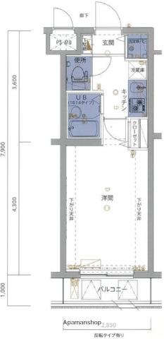 ジェノヴィアヒルズ西馬込ヴェルデ(1K/3階)の間取り写真