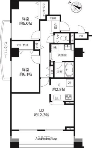 ステラート田園調布(2LDK/4階)の間取り写真