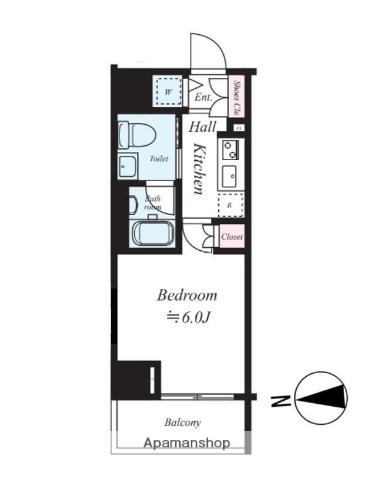 グラントゥルース大森RISE(1K/3階)の間取り写真