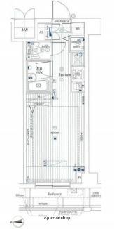 ガリシア上池台(1K/1階)の間取り写真