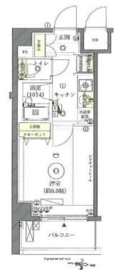 クレイシア矢口(1K/2階)の間取り写真