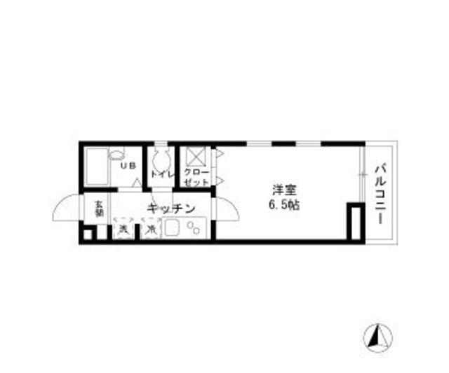 アーバニティ 上野毛(1K/2階)の間取り写真