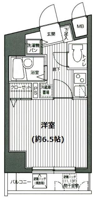 グランドガーラ渋谷(1K/8階)の間取り写真