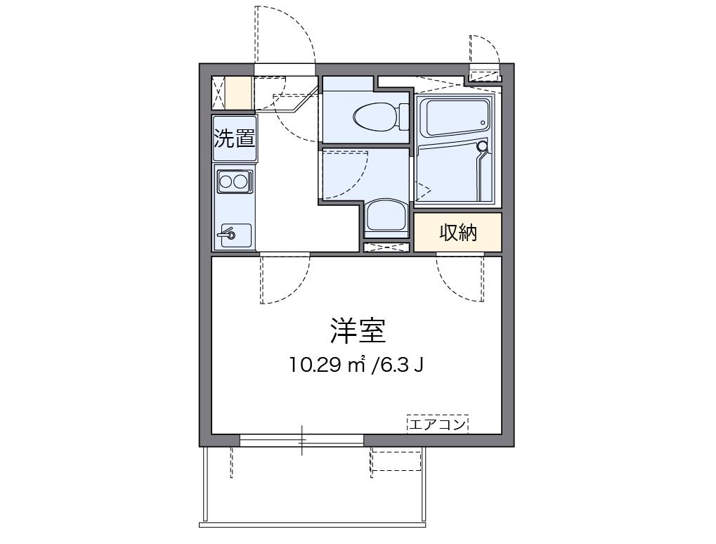 クレイノゆうり(1K/4階)の間取り写真
