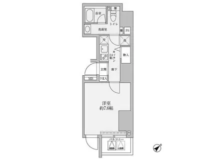 リヴシティ赤坂(1K/13階)の間取り写真