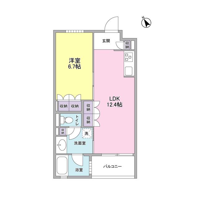 カーサポルトーネ(1LDK/5階)の間取り写真