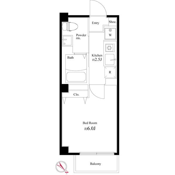 MAISON DE ROMS武蔵小山(1K/1階)の間取り写真