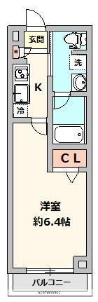 ロアール西大井(1K/4階)の間取り写真