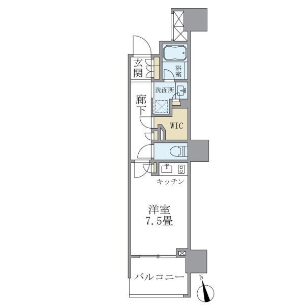 東京都浅草線 戸越駅 徒歩5分 15階建 築9年(ワンルーム/1階)の間取り写真