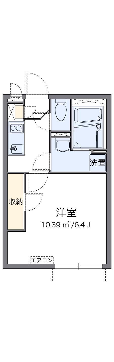 クレイノKEYAKIⅢ(1K/2階)の間取り写真
