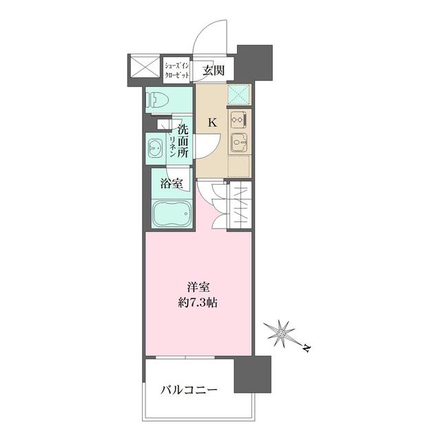 ザ・パークハビオ目黒(1K/10階)の間取り写真