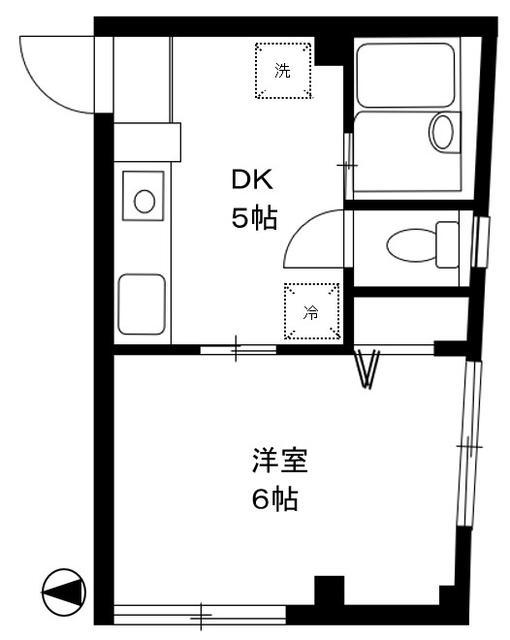 エクセルハイム(1DK/1階)の間取り写真