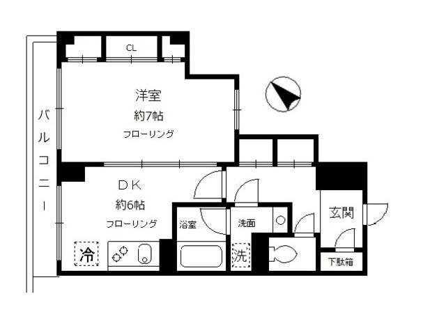 クレール目黒(1DK/8階)の間取り写真