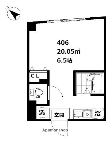 アイディ品川Ⅲ(ワンルーム/4階)の間取り写真