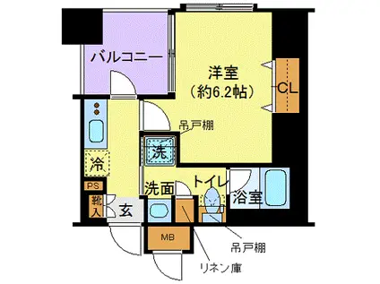 ZOOM新宿南SECOND(1K/4階)の間取り写真